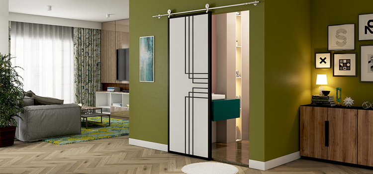 sliding bathroom door installation in Tracy
